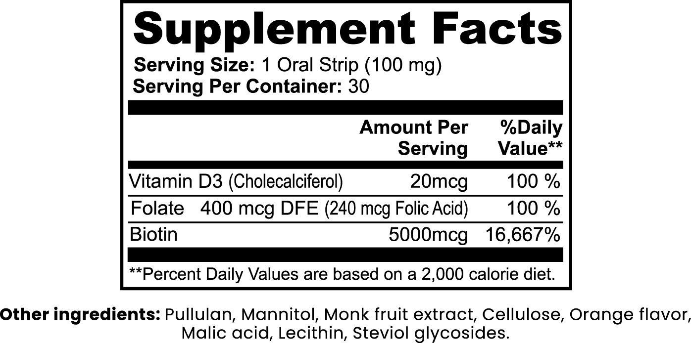 Hair, Skin and Nails - 30 Oral Strips